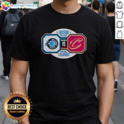 Orlando Magic vs Cleveland Cavaliers 2026 NBA Playoffs Eastern Conference Semifinals T-Shirt design featuring team logos.