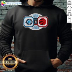 Orlando Magic vs Toronto Raptors 2026 NBA Playoffs Eastern Conference Semifinals hoodie design featuring team logos.