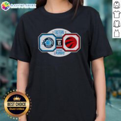 2026 NBA Playoffs: Orlando Magic vs. Toronto Raptors Ladies Tee showcasing team spirit for Eastern Conference Semifinals.