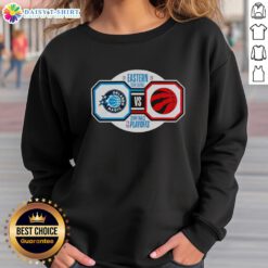 Orlando Magic vs Toronto Raptors 2026 NBA Playoffs sweatshirt featuring team logos and vibrant colors for fans.