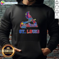 Stylish hoodie featuring a mashup of St. Louis Cardinals, Blues, City SC, and Battlehawks sports logos.