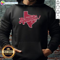 Retro Texas A&M Aggies hoodie featuring a 'Howdy Aggieland' map design, perfect for fans and alumni.