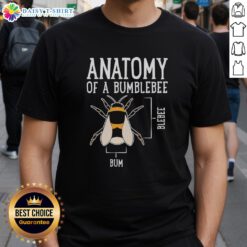 Alt Text: Official Anatomy Of A Bumblebee T-Shirt featuring detailed bumblebee illustrations on a stylish cotton tee.