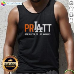Official Pratt for Mayor Los Angeles 2026 tank top featuring a bold campaign logo and vibrant design.