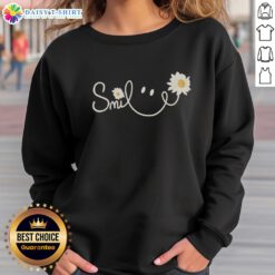 Cozy Official Smile Flower Sweatshirt featuring a vibrant floral design, perfect for casual wear and spreading positivity.