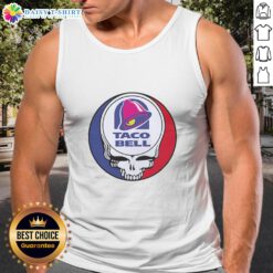 Alt Text: Vintage Taco Bell x Grateful Dead logo tank top featuring a colorful design, perfect for fans and collectors.