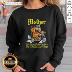 Official Tasmanian Devil 'Tell Your Children Not to Walk My Way' biker sweatshirt featuring a bold graphic design.