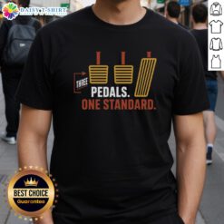 Official Three Pedals One Standard T-Shirt featuring a stylish design, perfect for music enthusiasts and casual wear.