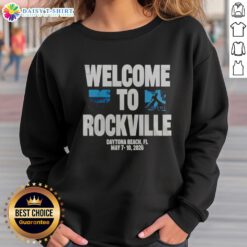 Official Welcome to Rockville 2026 sweatshirt featuring vibrant design and event logo, perfect for festival fans.