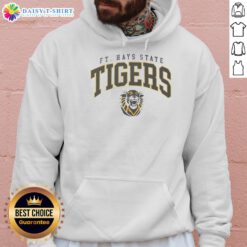 Alt Text: Classic Fort Hays State Tigers logo hoodie featuring vibrant colors and comfortable design for fans and alumni.