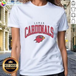 Original Lamar Cardinals Classic Logo Ladies Tee featuring vibrant colors and stylish design for fans.