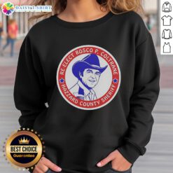 Original Re-Elect Rosco P. Coltrane for Hazzard County Sheriff campaign logo sweatshirt featuring vibrant graphics.