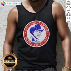 Original Re-Elect Rosco P. Coltrane for Hazzard County Sheriff campaign logo on a stylish tank top design.