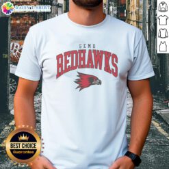 Alt Text: Classic Southeast Missouri State Redhawks logo t-shirt featuring vibrant colors and a stylish design for fans.