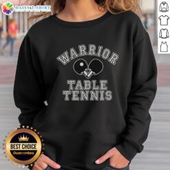Original Warrior Table Tennis sweatshirt featuring two crossed ping pong paddles design for sports enthusiasts.