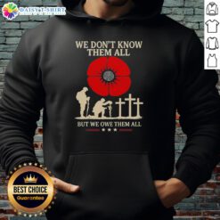 Original We Dont Know Them All But We Owe Them All retro hoodie in vibrant colors, perfect for casual wear and tribute.