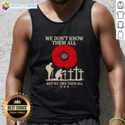 Retro tank top featuring 'We Dont Know Them All But We Owe Them All' design, perfect for casual summer wear.