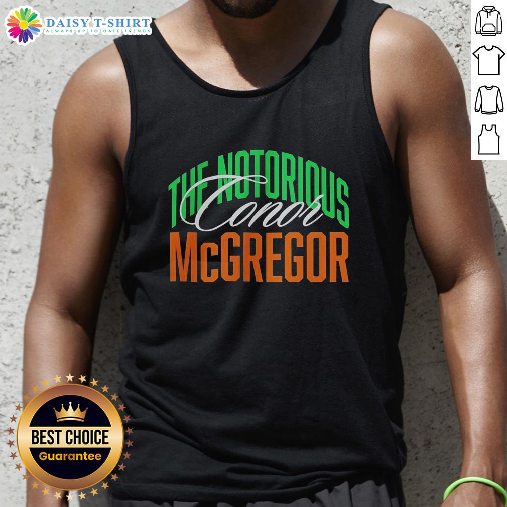 Alt Text: Premium Conor McGregor The Notorious tank top featuring an Italy flag pattern, perfect for MMA fans and stylish wear.