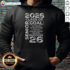Premium Graduation 2026 Hoodie in navy blue with stylish lettering, perfect for celebrating your graduation milestone.