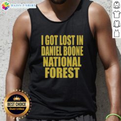 Premium I Got Lost in Daniel Boone Forest Tank Top showcasing a stylish design perfect for outdoor adventures.