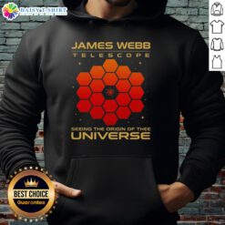 Premium James Webb Telescope hoodie showcasing stunning cosmic imagery, perfect for astronomy enthusiasts and space lovers.