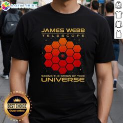 Premium James Webb Telescope T-shirt showcasing cosmic imagery, perfect for astronomy enthusiasts and universe lovers.