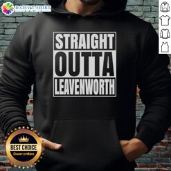Premium Straight Outta Leavenworth United States Prison Hoodie in black, showcasing a stylish design and comfortable fit.