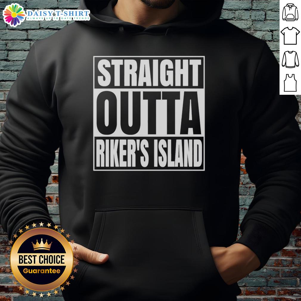 Premium Straight Outta Rikers Island Prison Hoodie featuring bold graphics and a comfortable fit for streetwear enthusiasts.