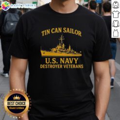 Premium Tin Can Sailor US Navy Destroyer Veterans vintage t-shirt featuring a classic design for proud military supporters.