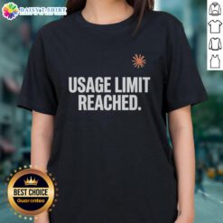 Premium usage limit reached on a stylish ladies tee, showcasing a modern design perfect for casual wear.