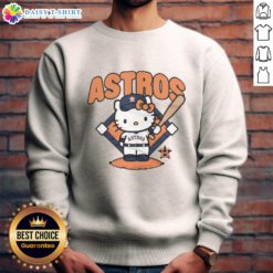 Stylish Pretty Houston Astros Hello Kitty sweatshirt featuring vibrant colors and a trendy design for fans.