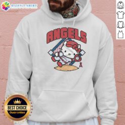 Pretty Los Angeles Angels Hello Kitty hoodie featuring vibrant colors and playful design, perfect for fans and fashion lovers.