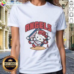 Pretty Los Angeles Angels Hello Kitty ladies tee featuring a cute design perfect for fans and casual wear.
