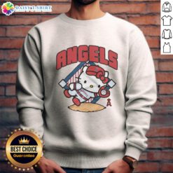Pretty Los Angeles Angels Hello Kitty sweatshirt featuring a colorful design, perfect for fans and fashion lovers.