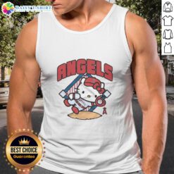 Cute Pretty Los Angeles Angels Hello Kitty tank top featuring vibrant colors and playful design for fans.