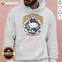 Cute Milwaukee Brewers Hello Kitty hoodie featuring vibrant colors and a stylish design for fans and collectors.