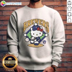 Pretty Milwaukee Brewers Hello Kitty sweatshirt featuring a cute design, perfect for fans and casual wear.