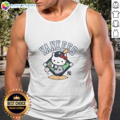 Alt Text: Pretty New York Yankees Hello Kitty tank top featuring a cute design, perfect for baseball fans and fashion lovers.
