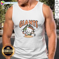 Pretty orange San Francisco Giants Hello Kitty tank top featuring a cute design, perfect for fans and stylish wear.