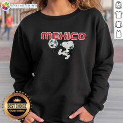 Pretty Snoopy X Mexico football sweatshirt featuring vibrant colors and playful design for fans and fashion lovers.