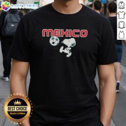 Alt Text: Pretty Snoopy X Mexico football t-shirt featuring a vibrant design perfect for fans of Snoopy and Mexican soccer.