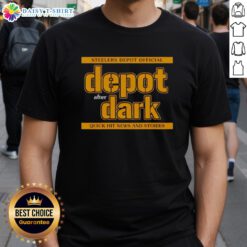 Alt Text: Pretty Steelers Depot Official Depot After Dark T-Shirt featuring a stylish design for fans of the Pittsburgh Steelers.