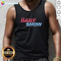Stylish Top The Daily Show tank top featuring a bold logo, perfect for fans of the iconic comedy show.
