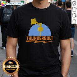 Top Thunderbolt Civil Defense Siren Lightning Bolt T-Shirt featuring a striking lightning bolt design on a vibrant background.