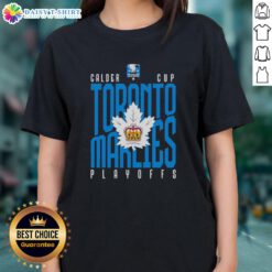 Top Toronto Marlies Calder Cup Playoffs ladies tee featuring team colors and logo, perfect for AHL fans.