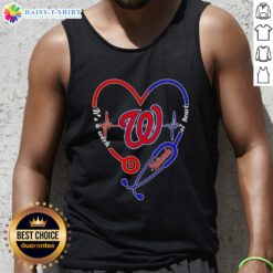 Top Washington Nationals stethoscope heartbeat tank top design, perfect for fans showcasing their love for baseball.