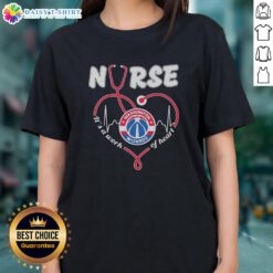 Top Washington Wizards nurse tee featuring a stethoscope-shaped heart design, perfect for healthcare fans and basketball lovers.