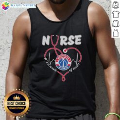 Stylish tank top featuring a stethoscope-shaped heart design, perfect for Washington Wizards fans and healthcare workers.