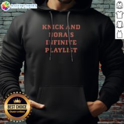 Awesome Knick And Norah'S Infinite Playlist Hoodie in black, featuring a classic pullover design with front pouch pocket