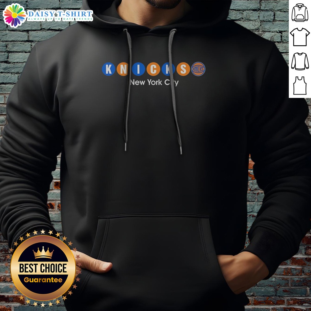 Awesome Knicks New York City Subway Logo NBA Basketball Team Shirt on Hoodie Awesome Knicks New York City Subway Logo NBA Basketball Team Shirt shown as a hoodie preview